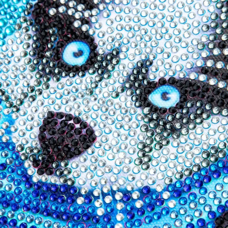 Figured'Art Husky diamond painting 15x20cm met lijst rond