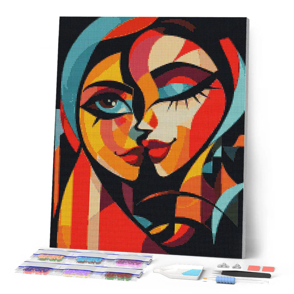 Figured'Art Twee Dames Gedurfd Abstract diamond painting 40x50cm