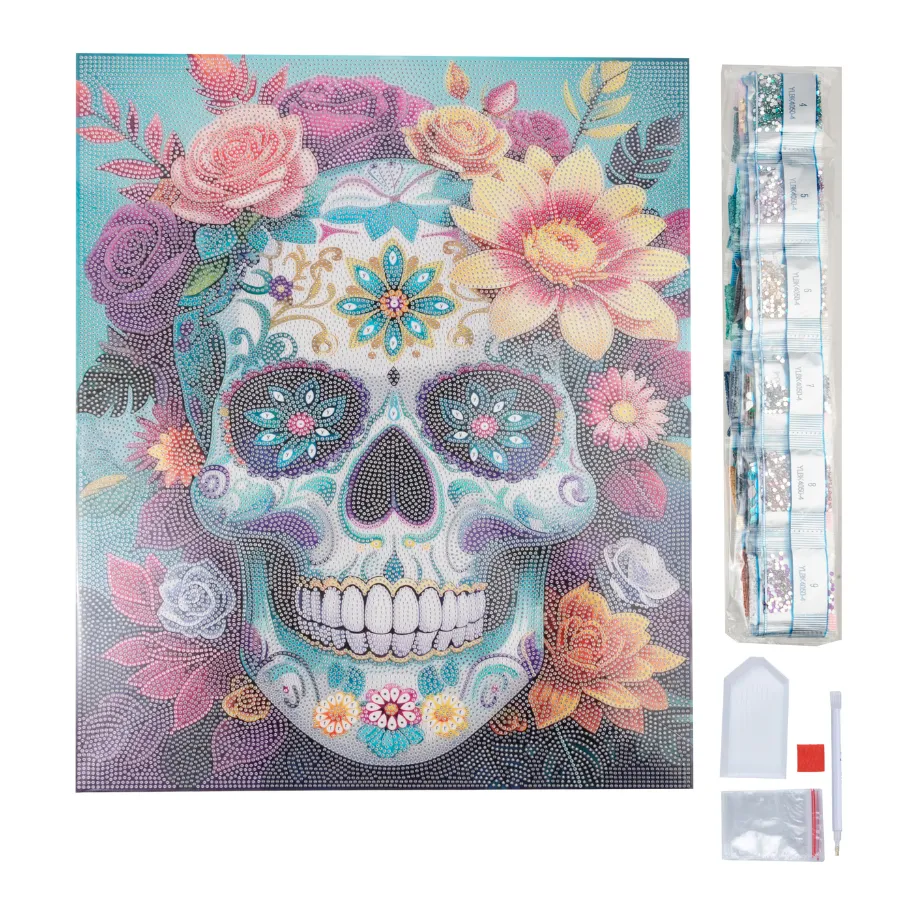 Craft Buddy Crystal Art Sparkling Skull diamond painting 40x50cm
