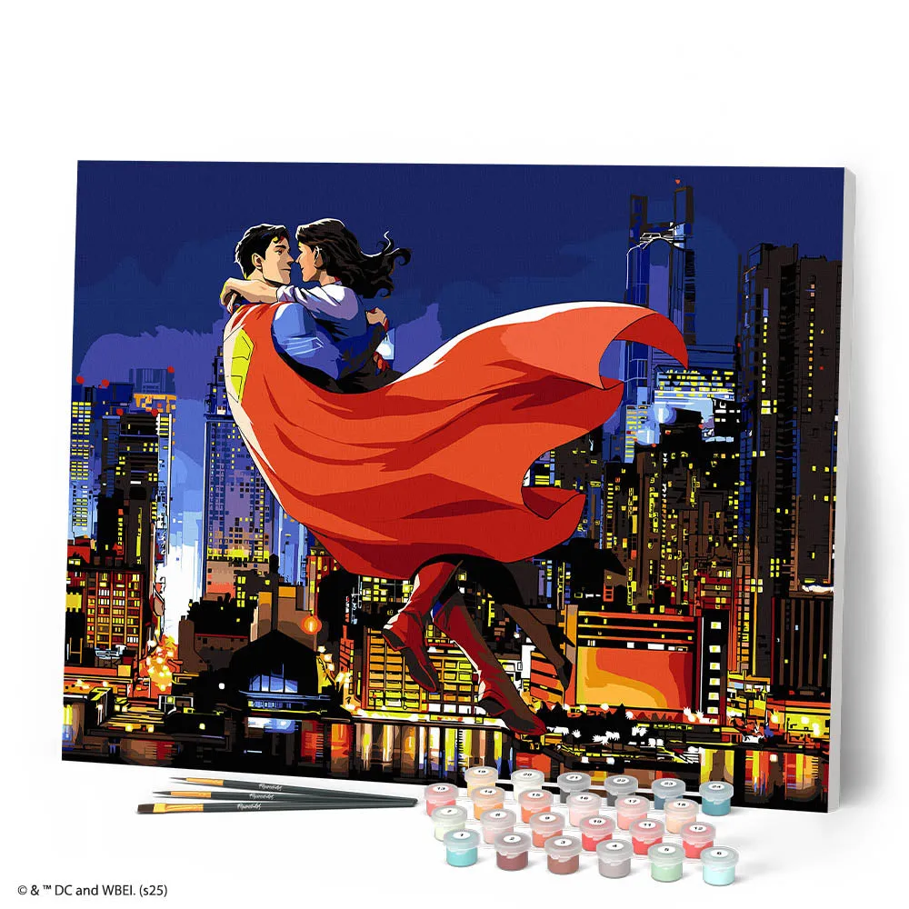 Figured'Art Superman en Lois in de lucht schilderen op nummer 40x50