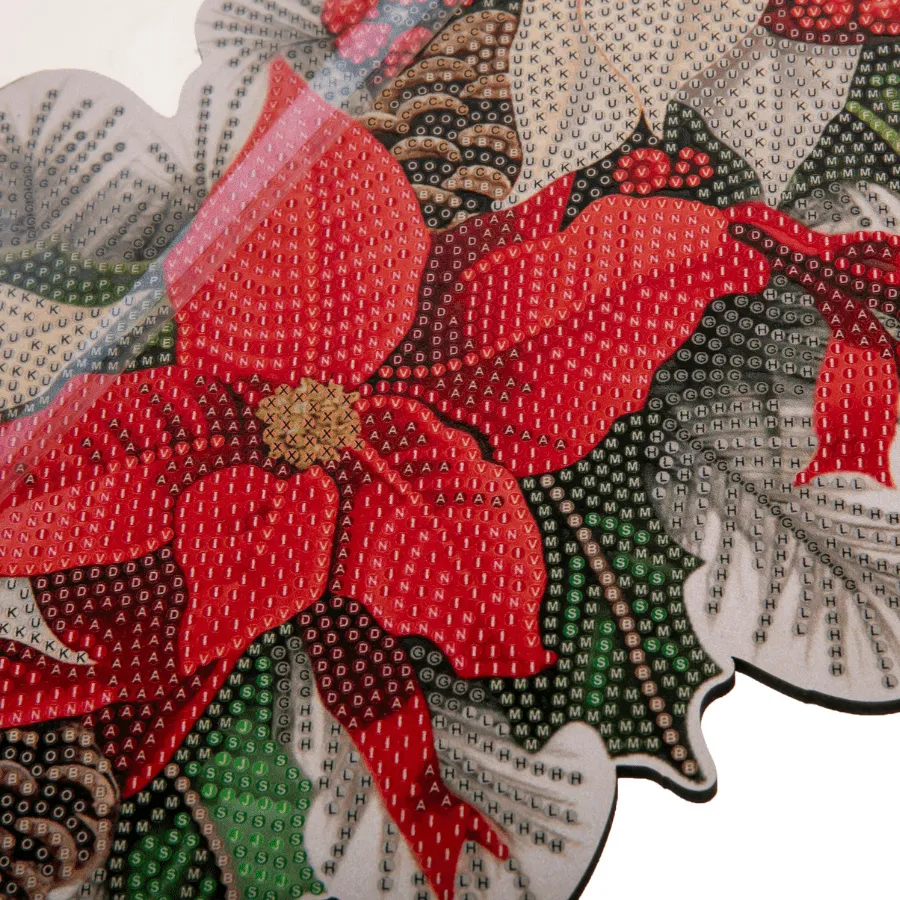 Craft Buddy Crystal Art Poinsettia krans diamond painting 52 cm