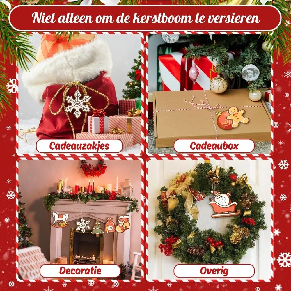 Figured'Art Vreugdevolle Iconen 2 kerstornamenten schilderen 8 stuks