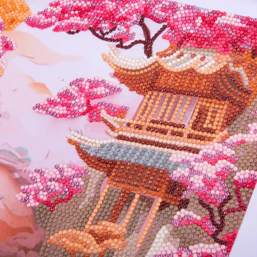 Craft Buddy Crystal Art Cherry Blossom diamond painting scroll 35x45 cm