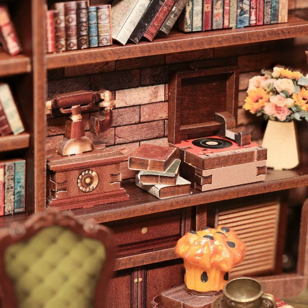 Figured'Art Miniatuurhuisje Hoekcafé bouwpakket met licht