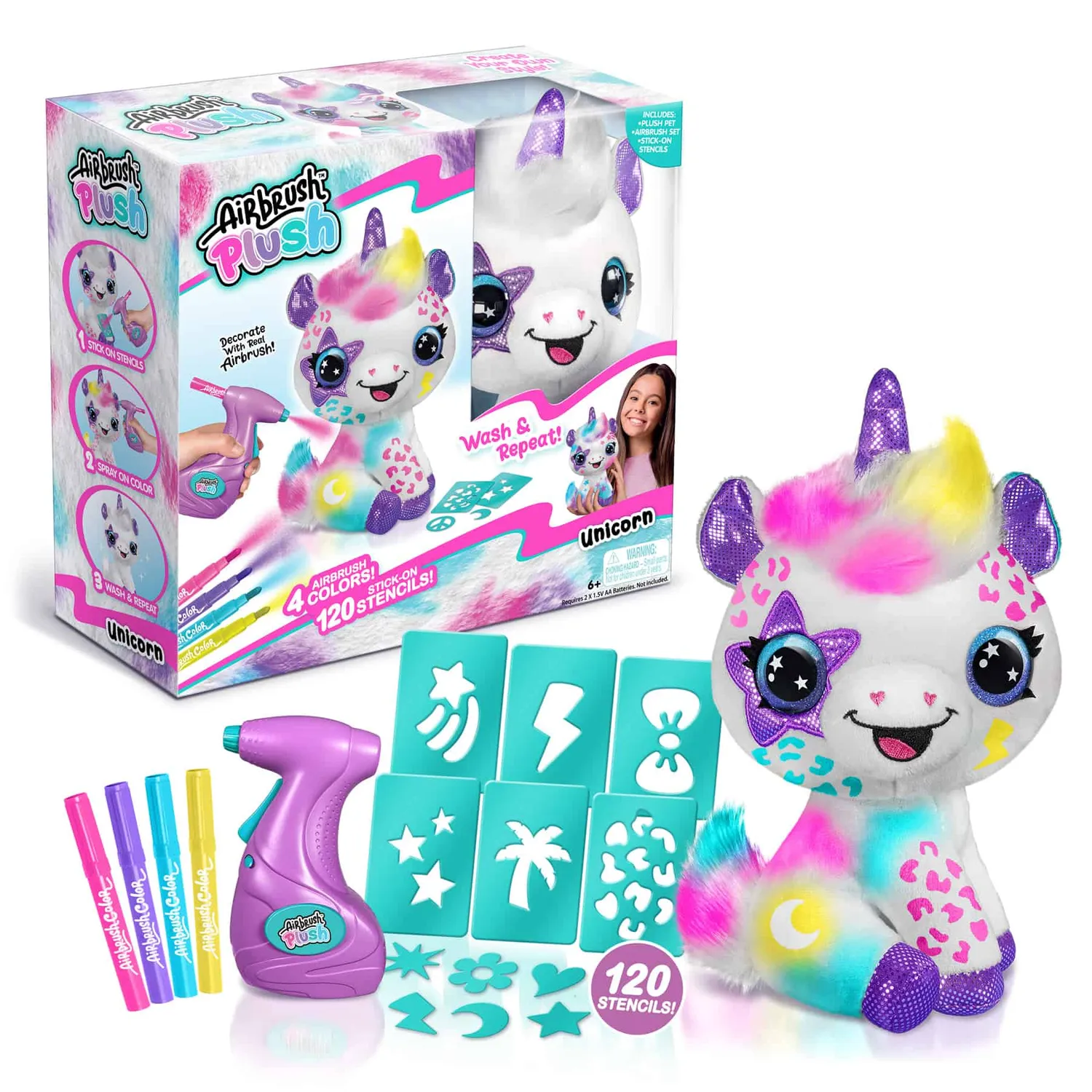 Canal Toys Airbrush Plush Unicorn knuffel washbaar