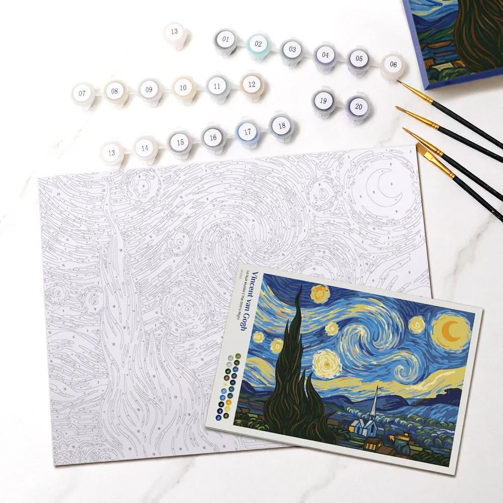 Figured'Art Sterrennacht Schilderen op Nummers Cadeauset van Gogh