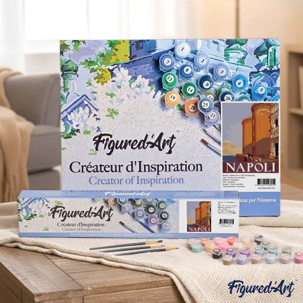 Figured'Art Napels vintage poster schilderen op nummer 40x50cm