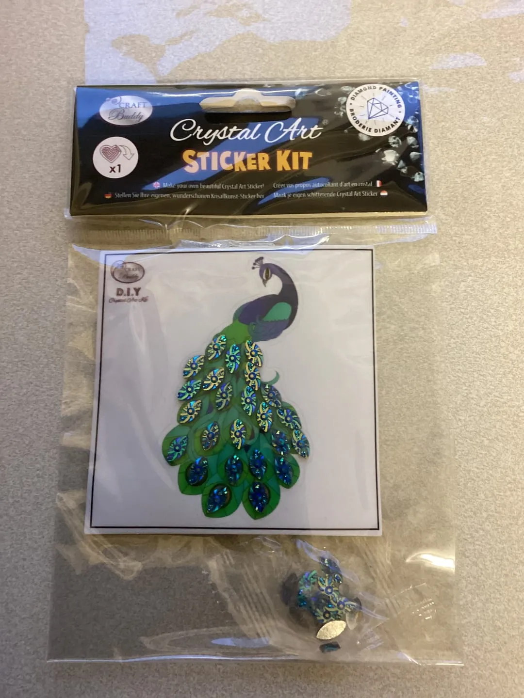 Craft Buddy Crystal Art Pauw motiefsticker 8-10 cm