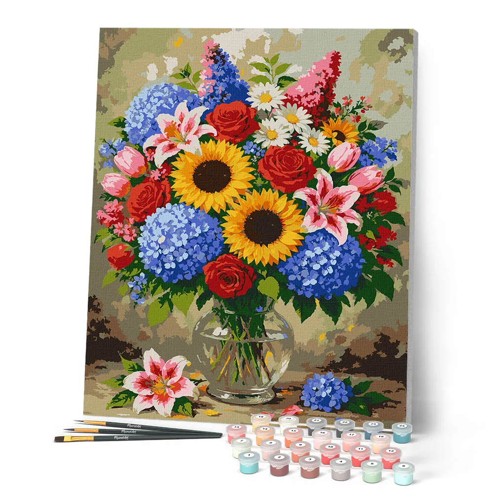 Figured'Art Elegant boeket 1 schilderen op nummer 40x50cm bloemen