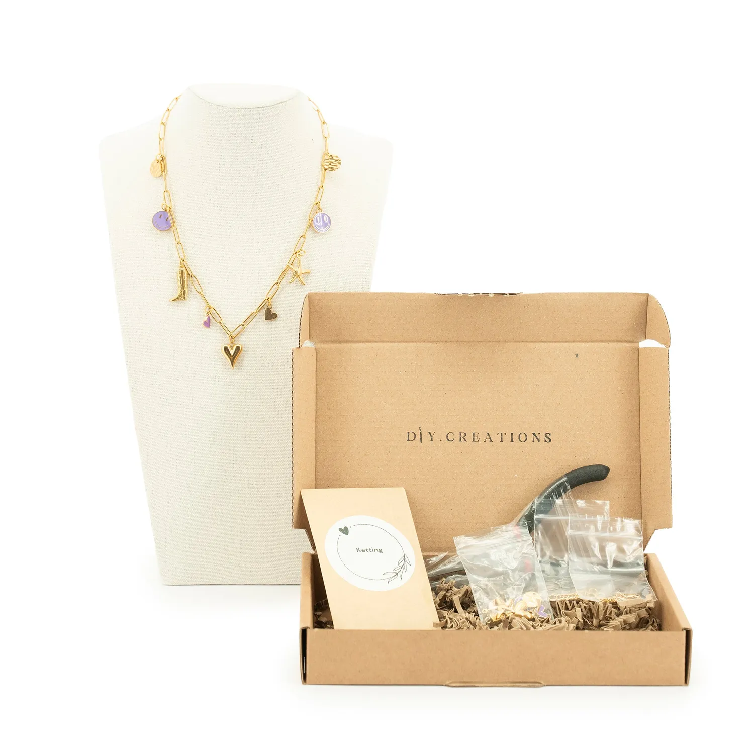 DIY Creations Golden Moments bedelketting pakket 4 kleuren