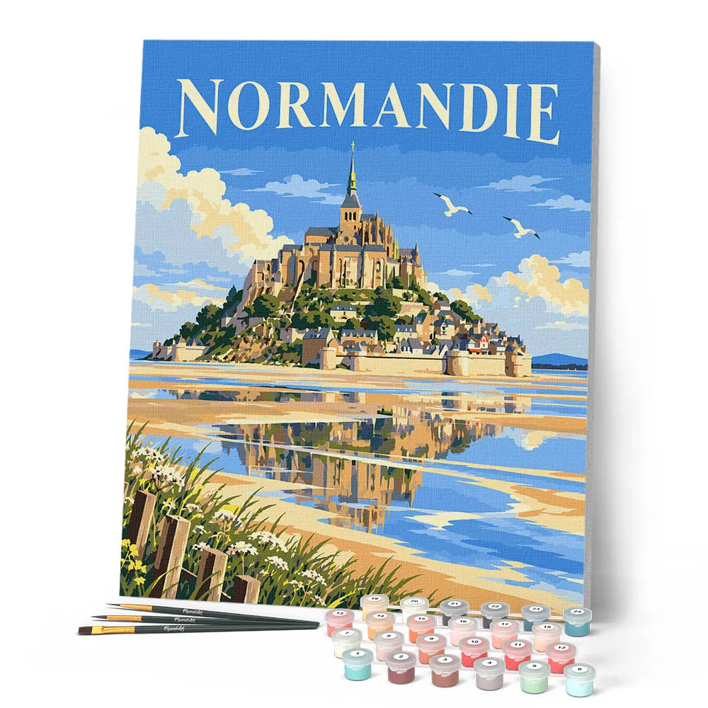 Figured'Art Reisposter Normandië Schilderen op nummer