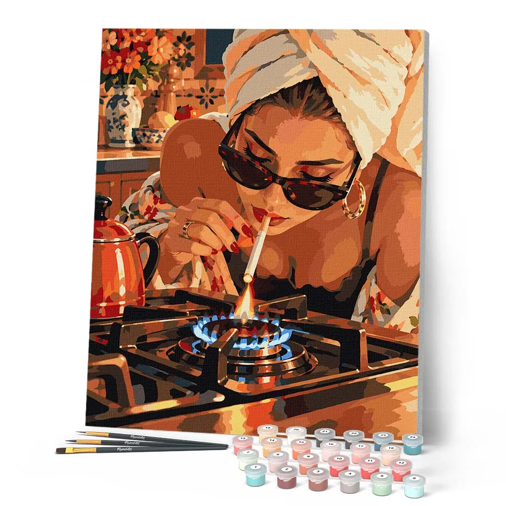 Figured'Art Hot Stuff schilderen op nummer 40x50 eenvoudig keuken