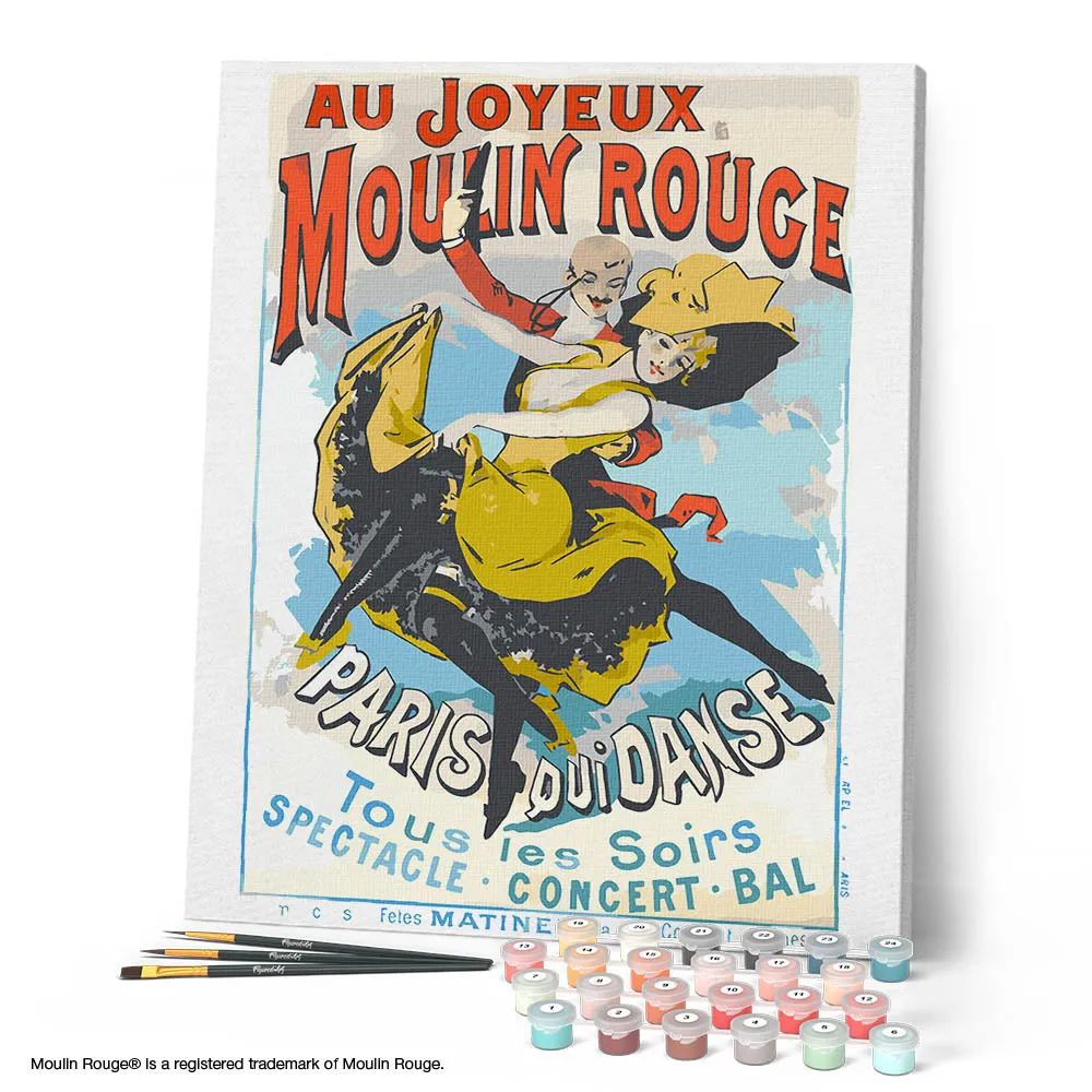 Figured'Art Moulin Rouge-affiche Parijs dat danst schilderen op nummer 40x50 cm