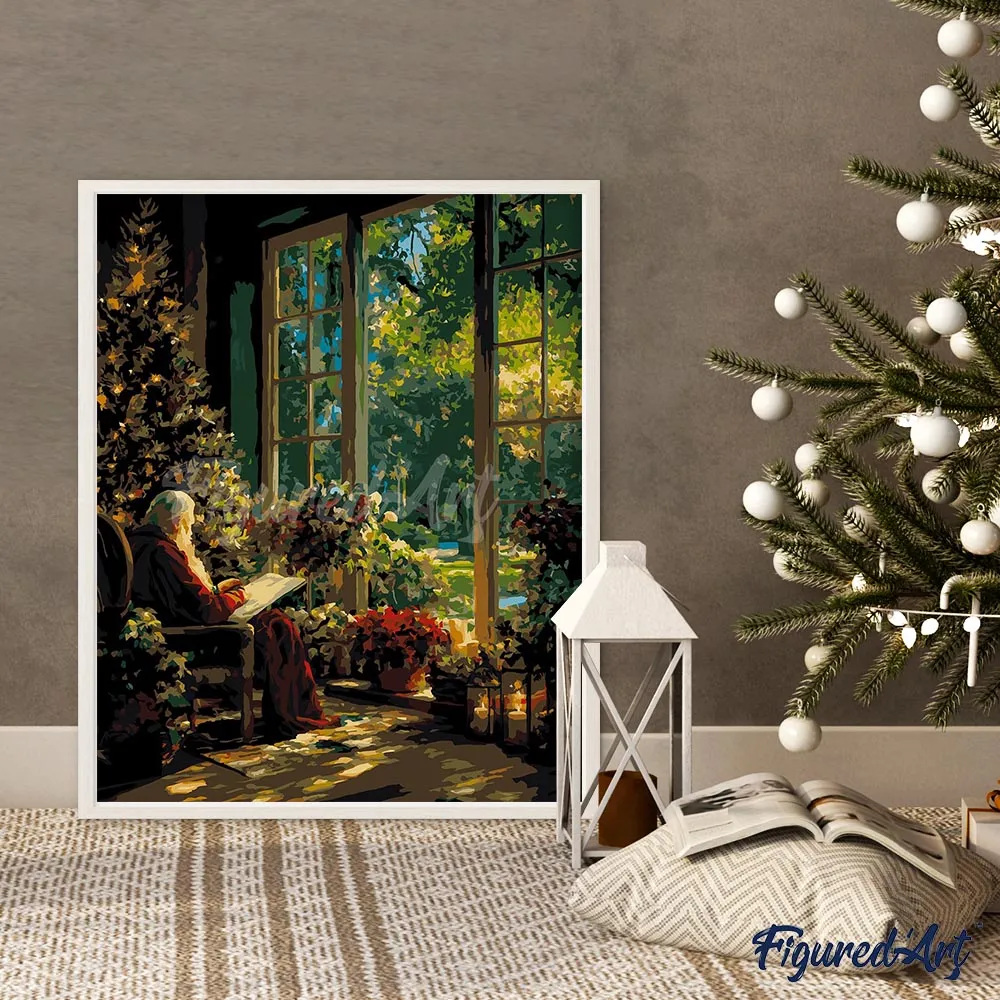 Figured'Art Rustig Moment Kerstman schilderen op nummer 40x50cm