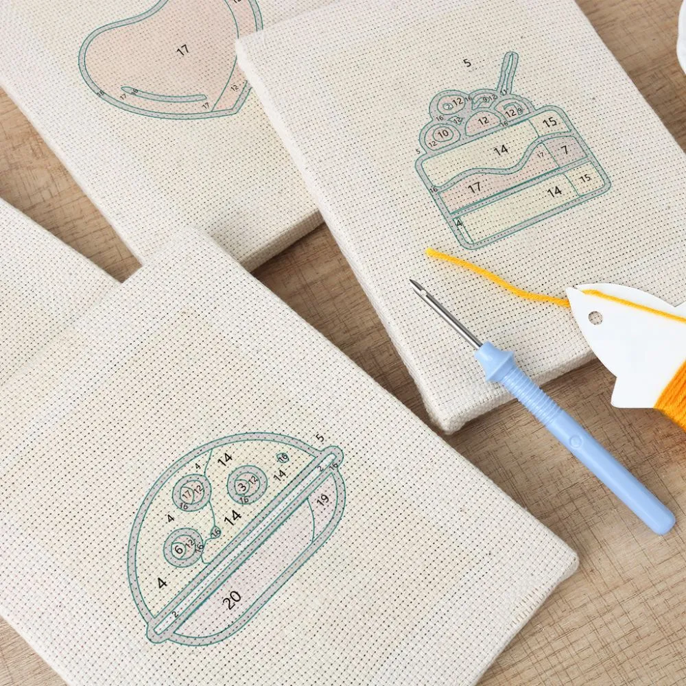 Figured'Art Heerlijke Favorieten 2 punch needle set 4 stuks keuken