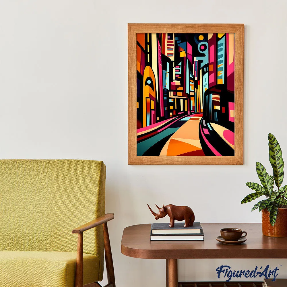 Figured'Art Gedurfd Abstract Stedelijke Straat schilderen op nummer 40x50cm