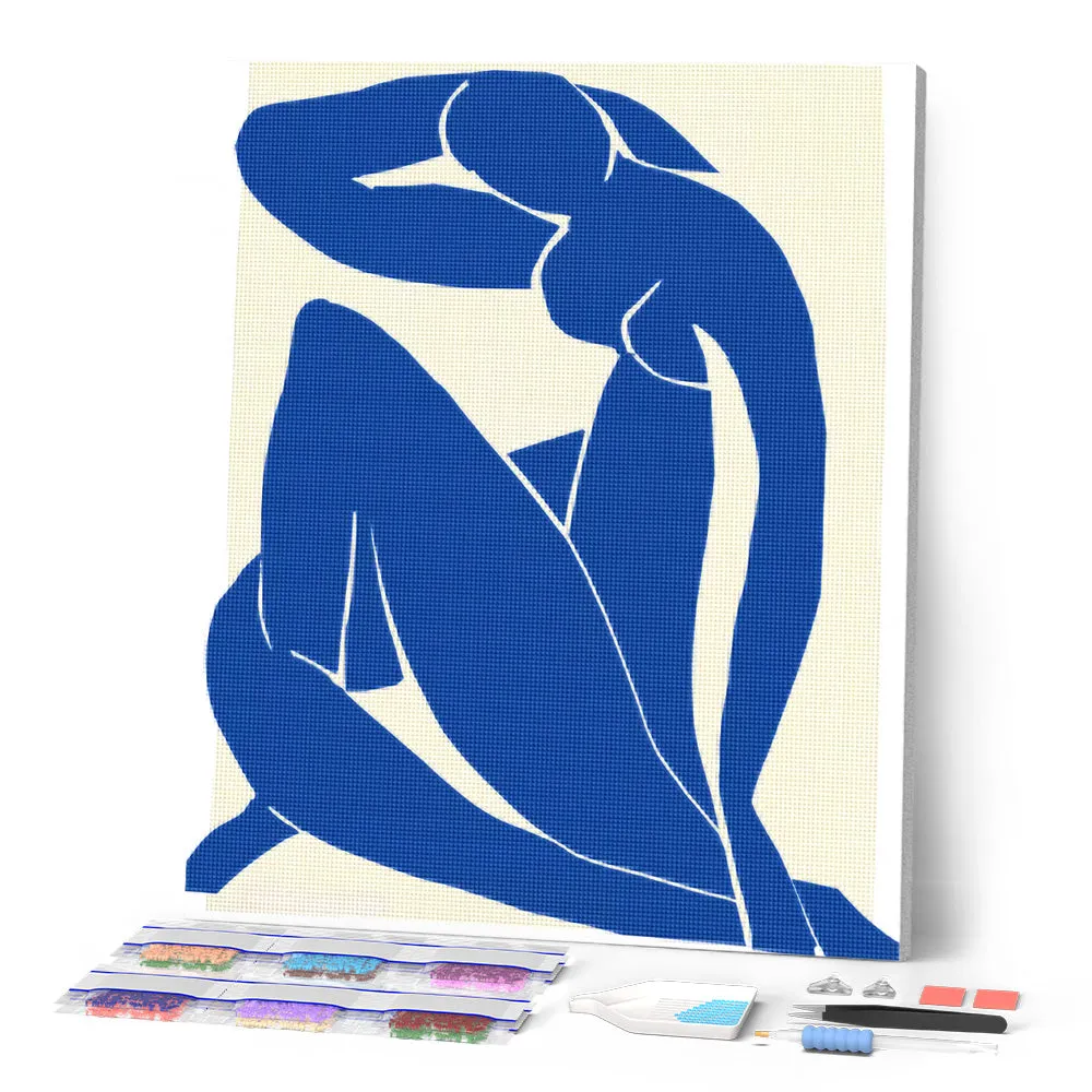 Figured'Art Blauwe naakt II Matisse diamond painting 40x50 cm vierkant