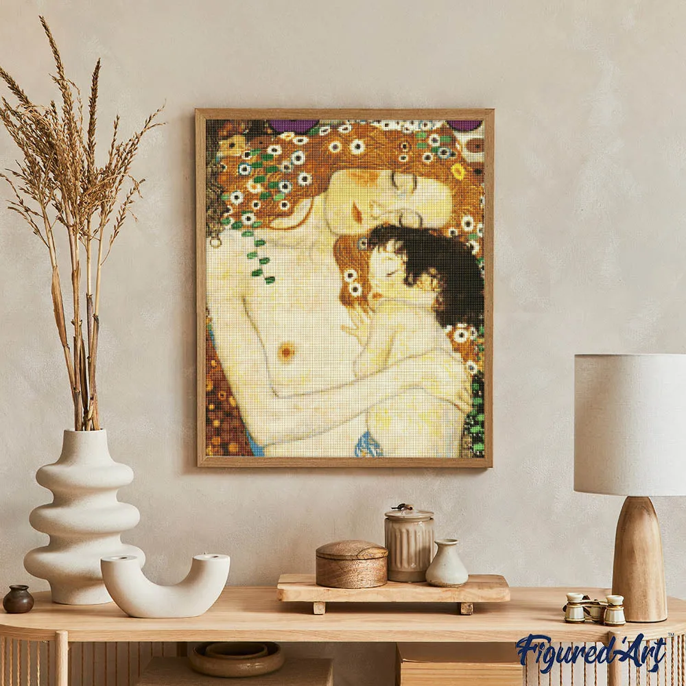 Figured'Art Diamond Painting Moeder en kind Klimt canvas goud