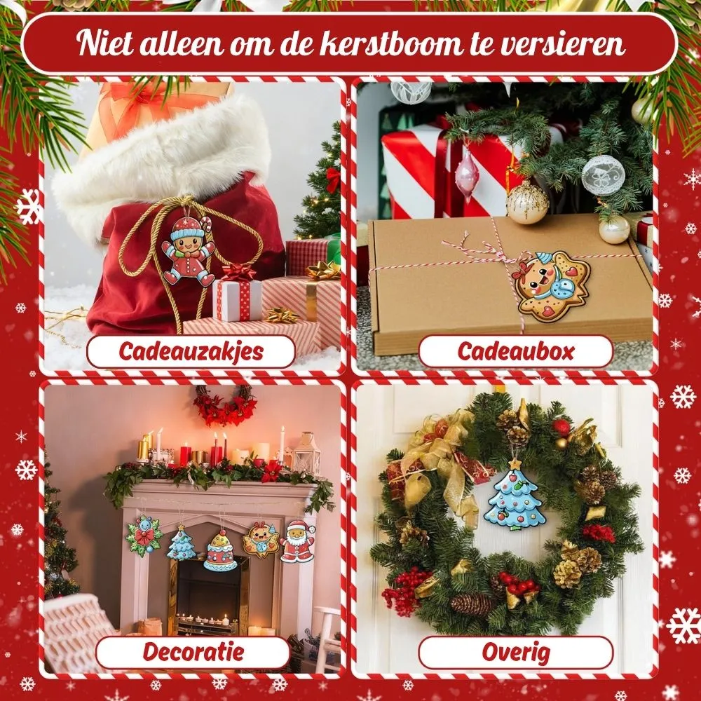 Figured'Art Santa's Koekjesparade kerstornamenten schilderen 8 stuks