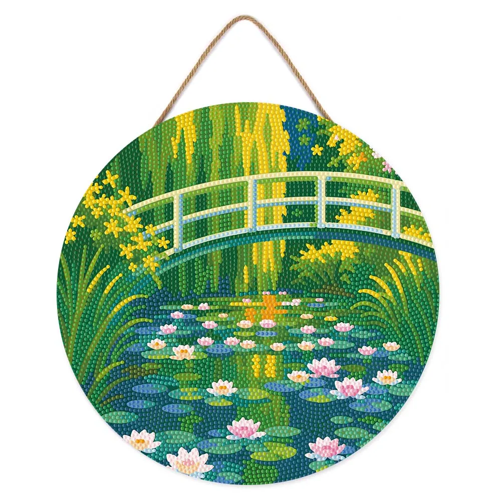 Figured'Art Monet Waterlelies diamond painting hout 30 cm