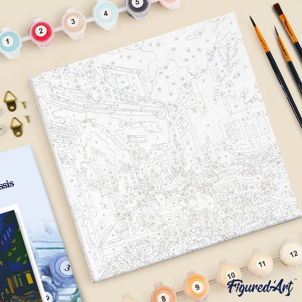 Figured'Art Van Gogh Café Terras mini schilderen op nummer 20x20