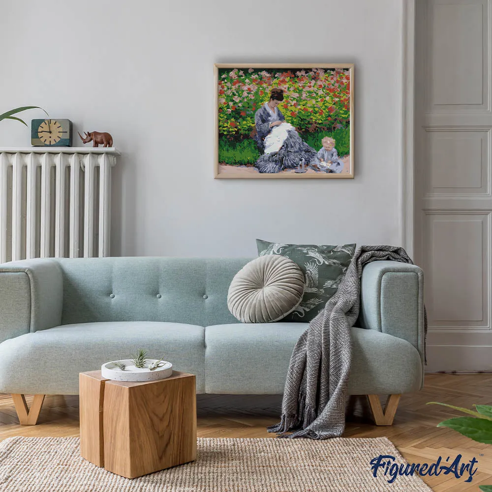 Figured'Art Camille Monet kind tuin schilderen op nummer 40x50 cm