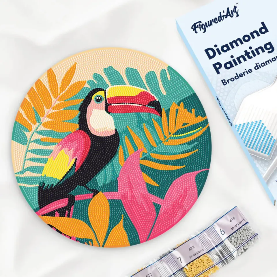 Figured'Art Tropische Toekan diamond painting hout 30 cm