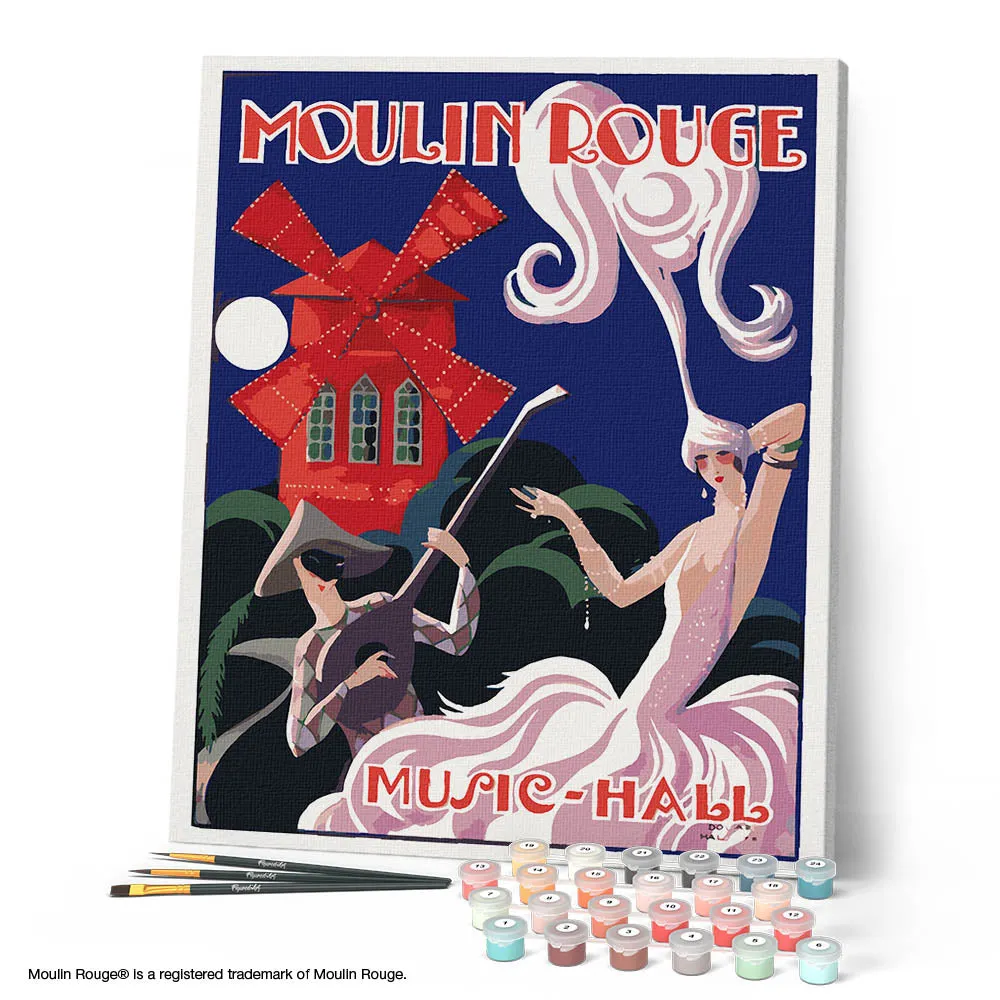 Figured'Art Moulin Rouge Music Hall schilderen op nummer 40x50 vintage