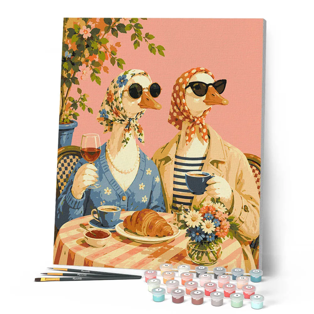 Figured'Art Bloemen en Brunch schilderen op nummer 40x50 cm