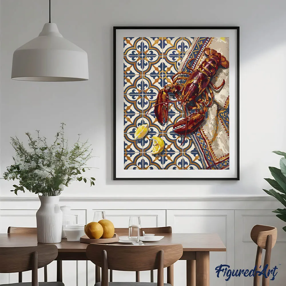 Figured'Art Kreeft en Azulejos schilderen op nummer canvas 40x50cm