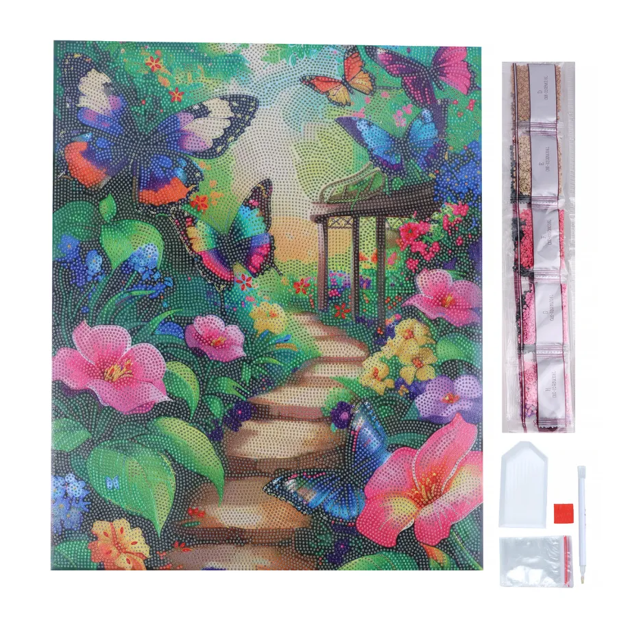 Craft Buddy Crystal Art Butterfly Lane diamond painting canvas 40x50cm