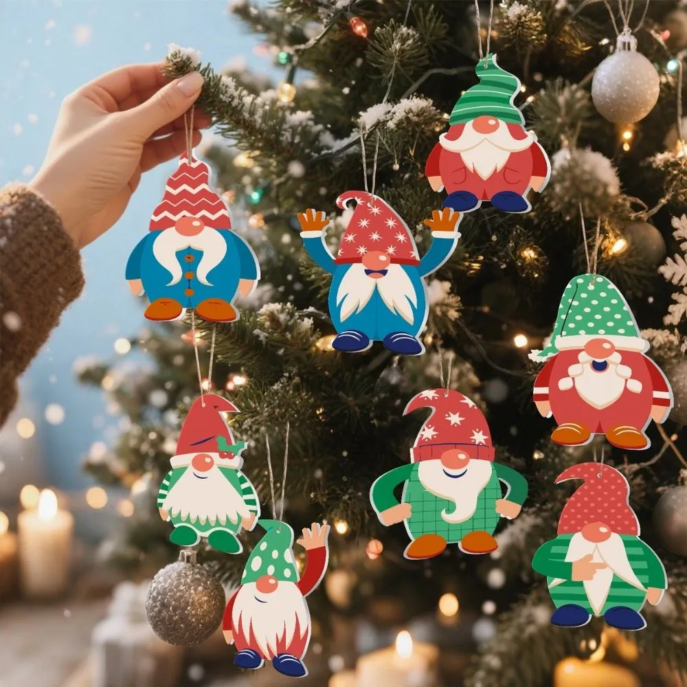 Figured'Art Noordse Kerstbedels kerstornamenten schilderen op nummer 8 stuks