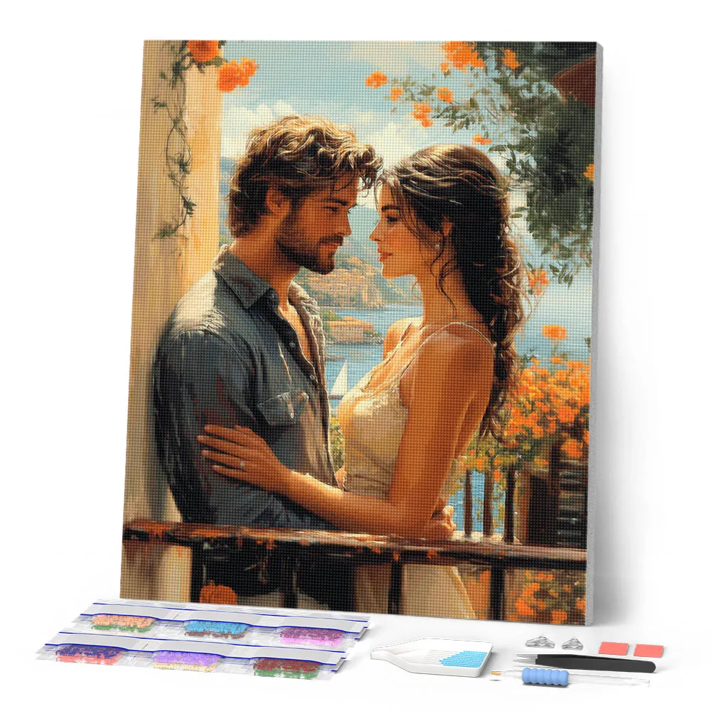 Figured'Art Romantisch koppel aan zee diamond painting 40x50 cm