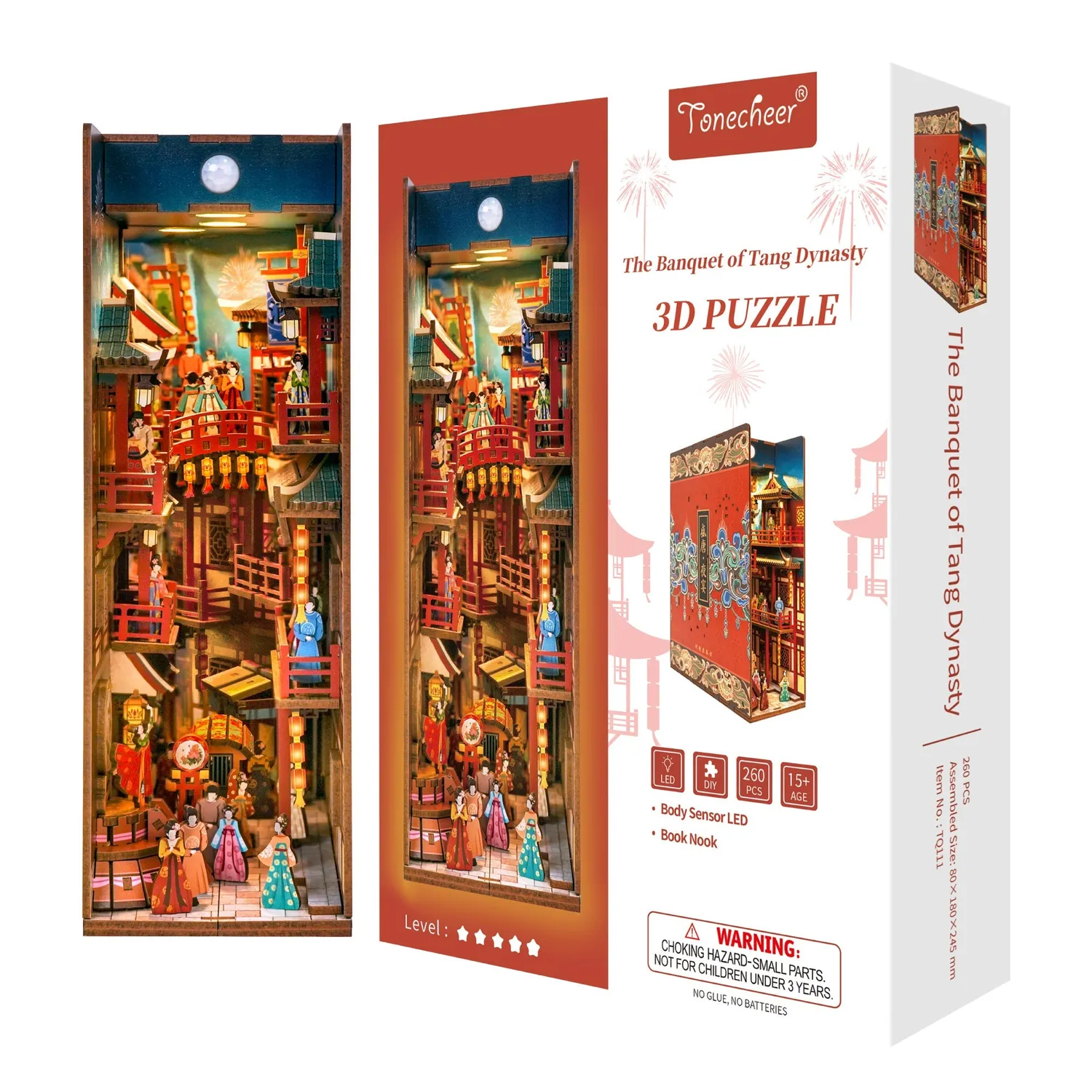 Figured'Art Book Nook Het Banket van de Tang-dynastie bouwpakket met LED