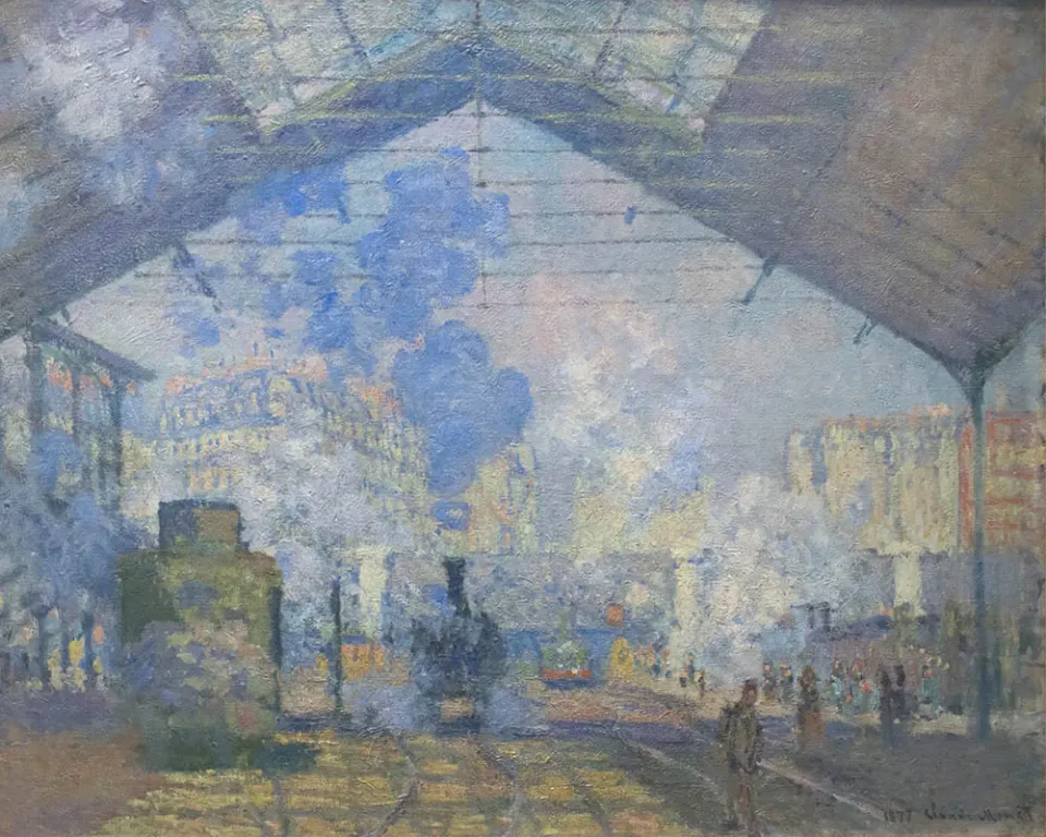 Figured'Art Het treinstation Saint-Lazare Monet schilderen op nummer 40x50 cm