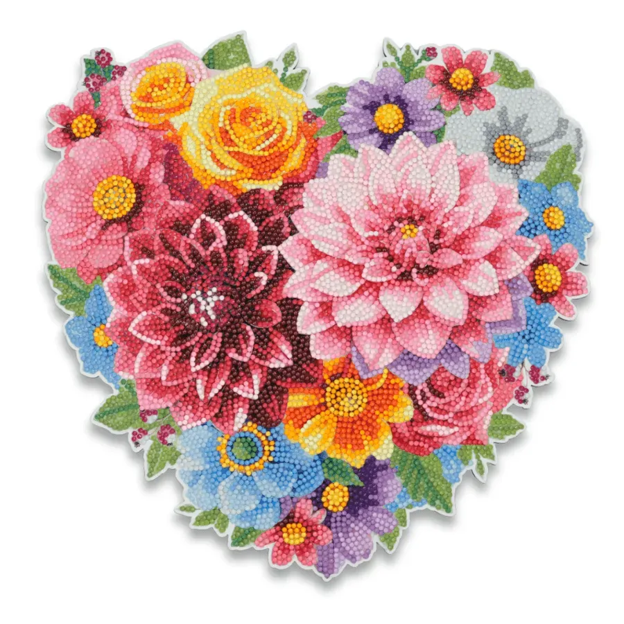 Craft Buddy Crystal Art Floral Heart raamhanger diamond painting 30 cm