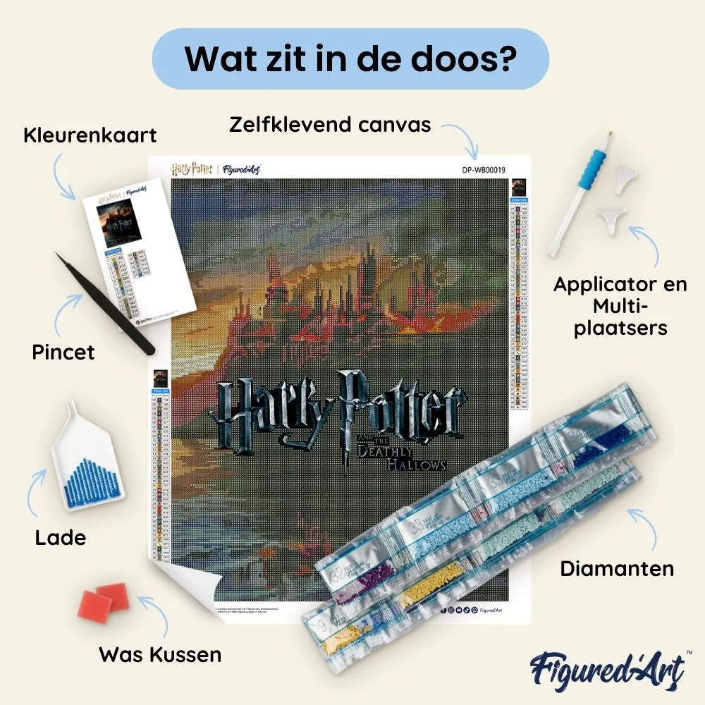 Figured'Art Harry Potter Hogwarts in Vlammen diamond painting 40x50cm