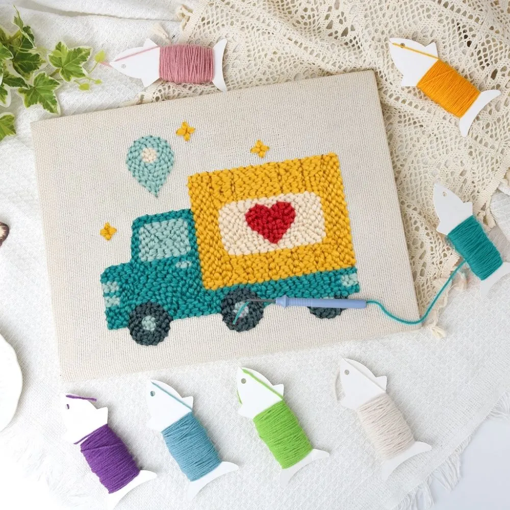 Figured'Art Liefdesbezorging Punch Needle Pakket 20x30cm Katoen