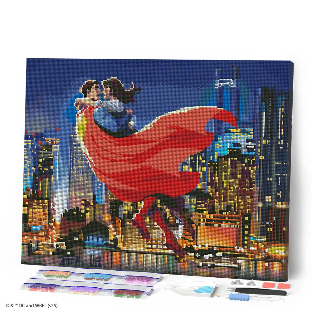 Figured'Art Superman en Lois in de lucht diamond painting 40x50 cm