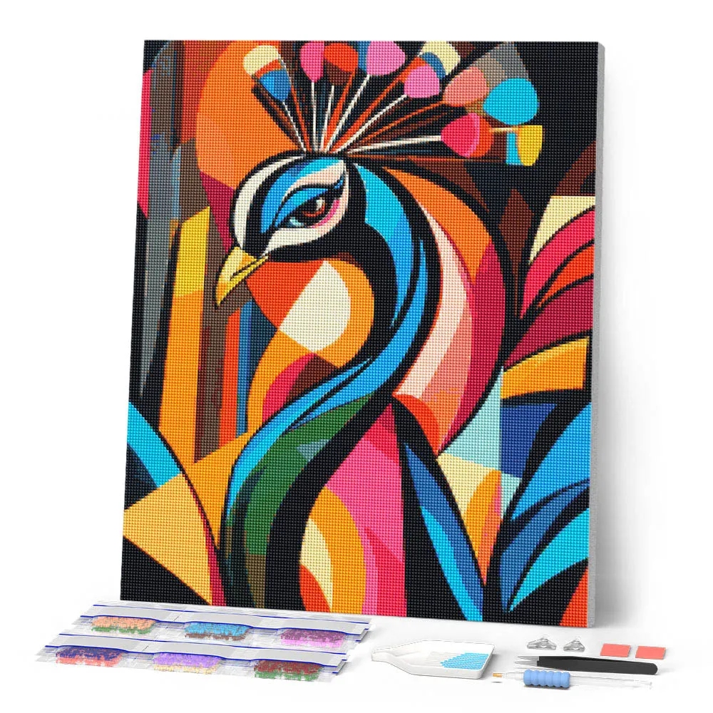 Figured'Art Pauw 1 Gedurfd Abstract Diamond Painting 40x50 cm