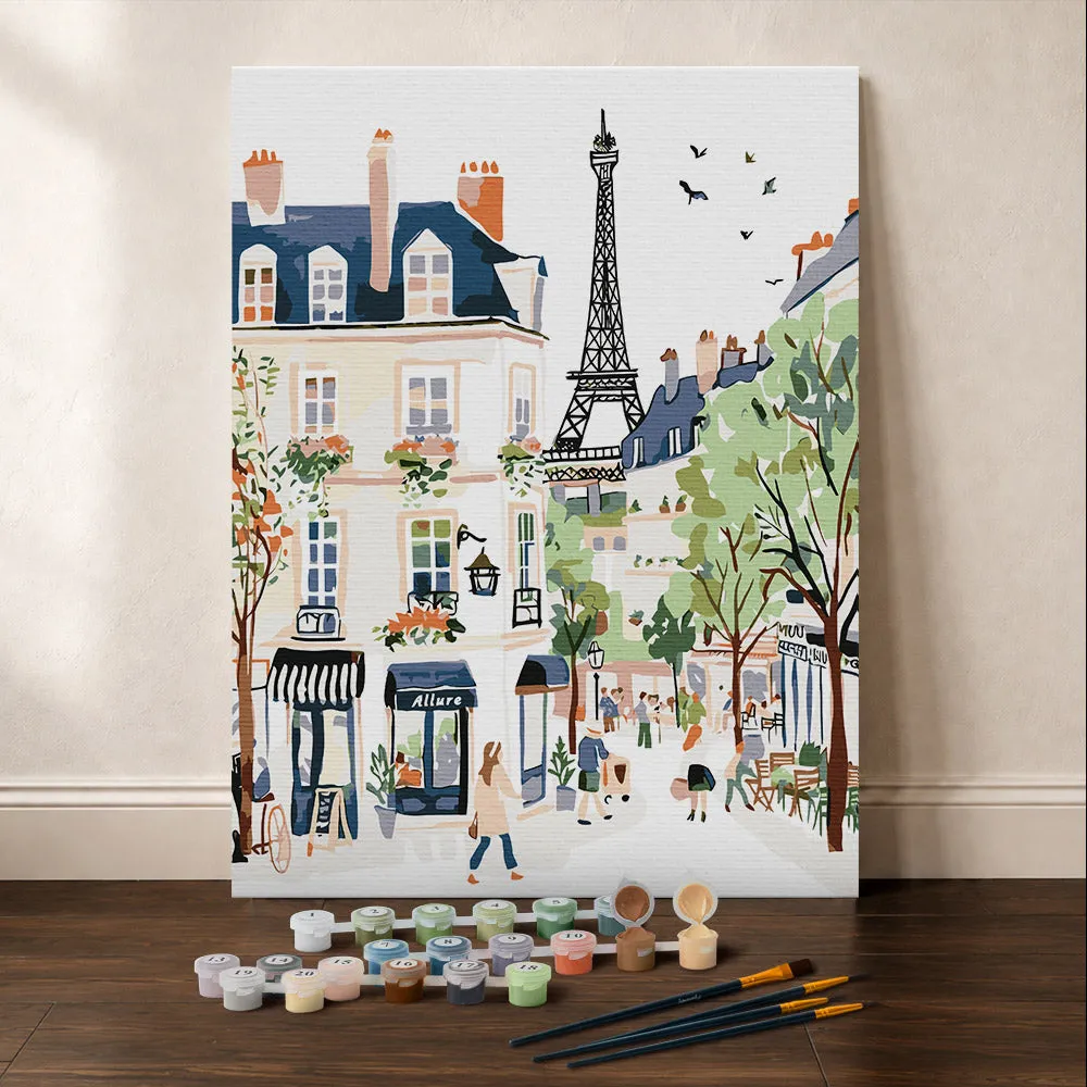 Figured'Art Waterverf Parijse Straat cadeauset paneel