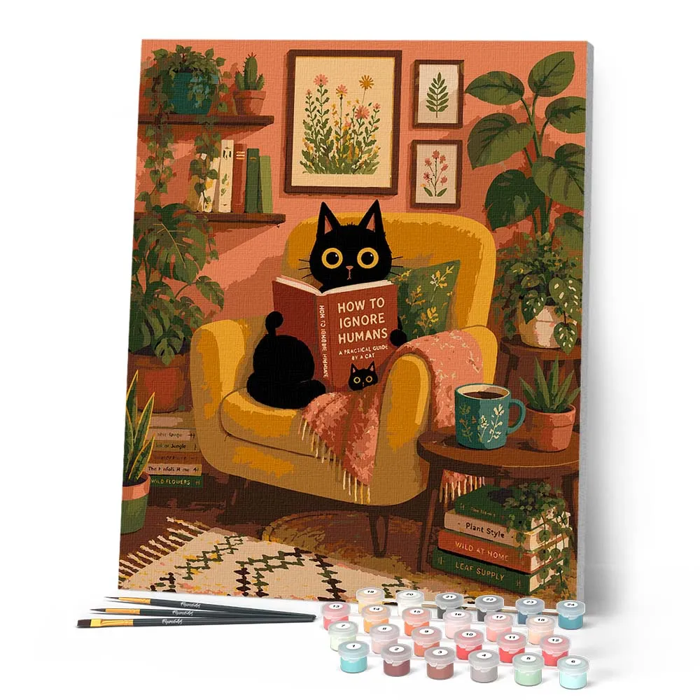 Figured'Art Kattenfilosofie schilderen op nummer acrylverf