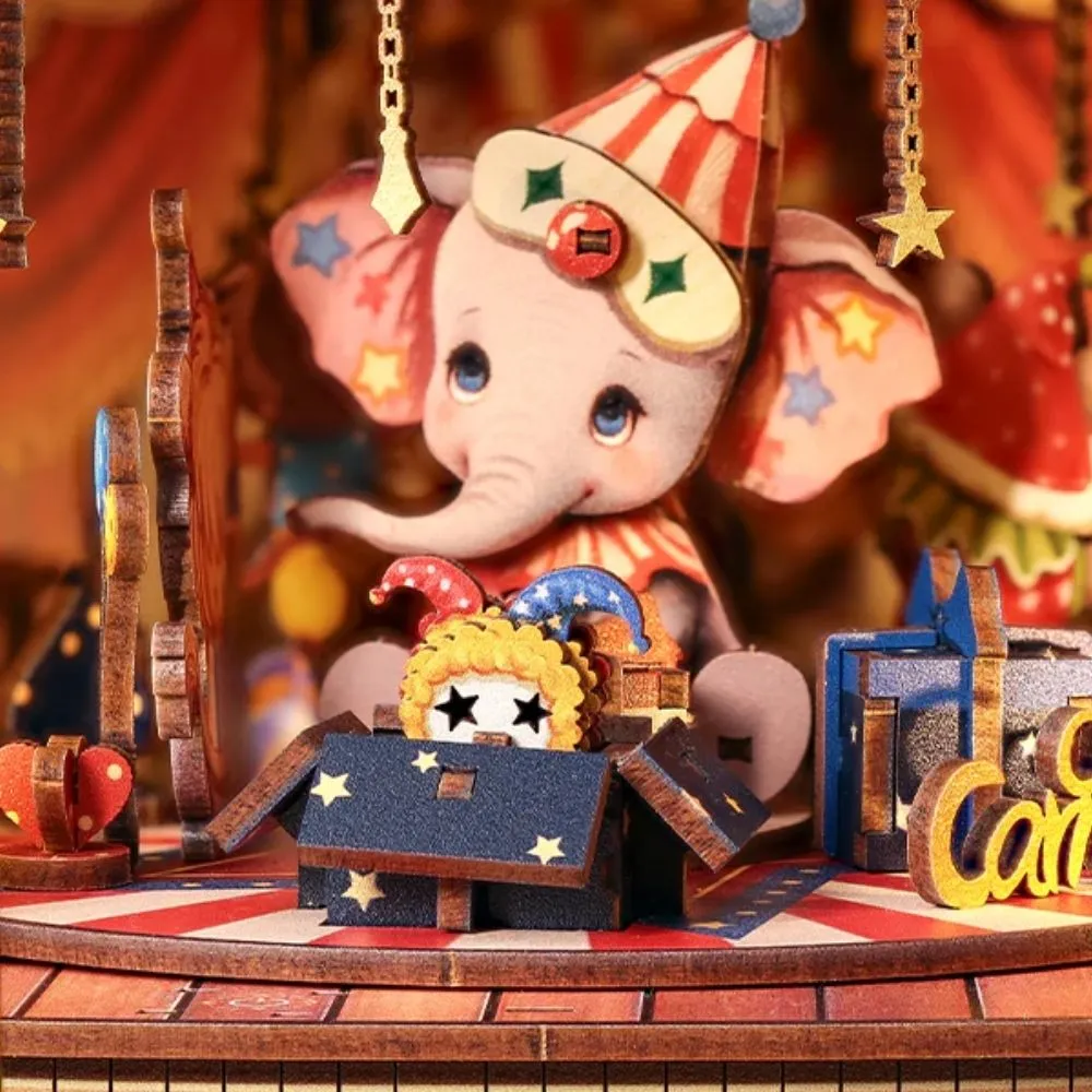Figured'Art 3D Puzzel Dierenkermis 413 stukjes muziekdoos led