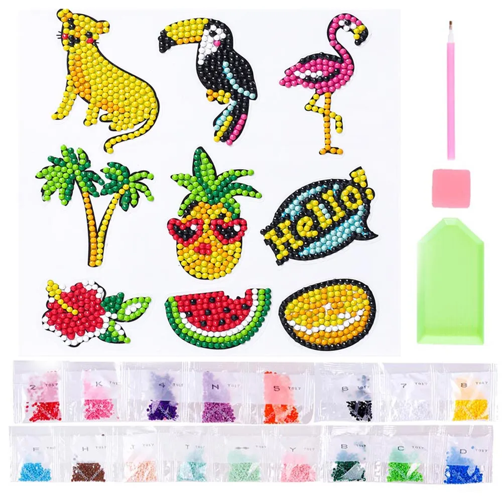 Figured'Art Hallo Stickerset Diamond Painting Rond 9 Stuks