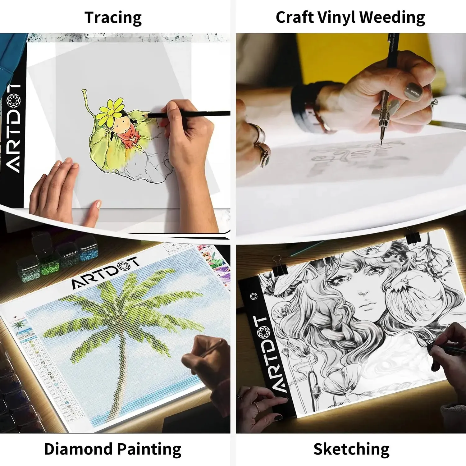 ARTDOT A2 lichtpad diamond painting dimbaar