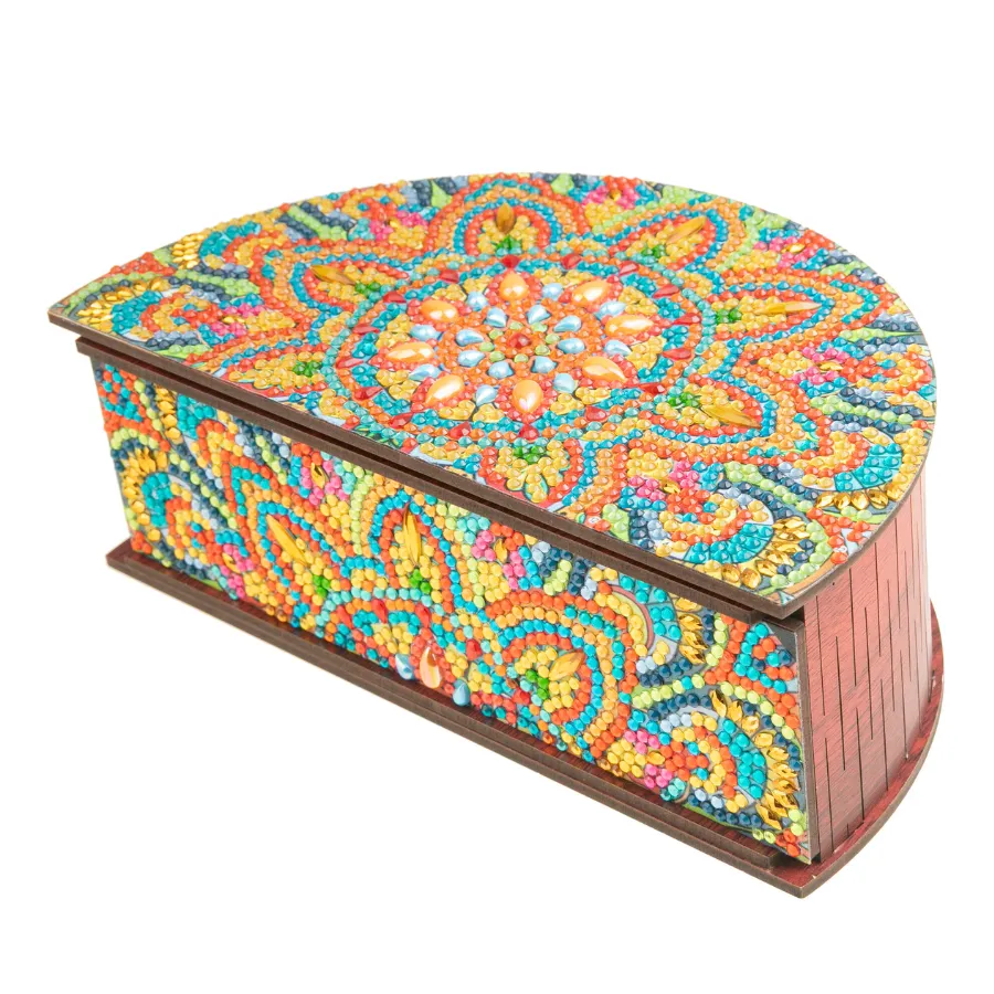 Craft Buddy Crystal Art Mandala Treasure houten box kit 19,5cm