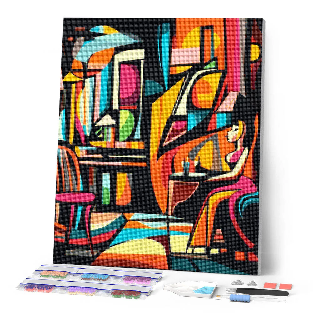 Figured'Art Gedurfd Abstract Café diamond painting 40x50cm full drill