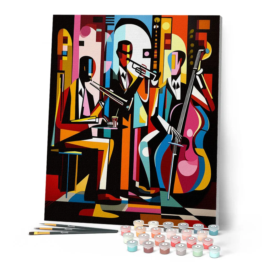Figured'Art Jazzband schilderen op nummer 40x50 cm abstract