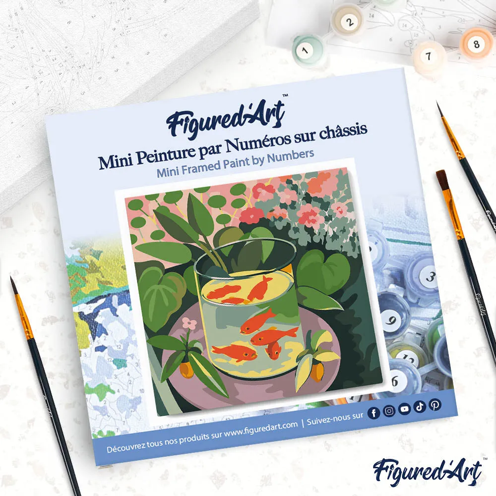 Figured'Art Matisse De goudvissen mini canvas met frame 20x20 cm