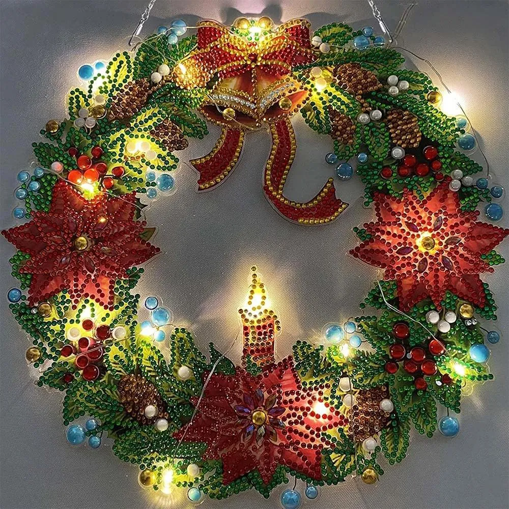 Figured'Art Kroon diamond painting deurhanger 27x28 cm met LED